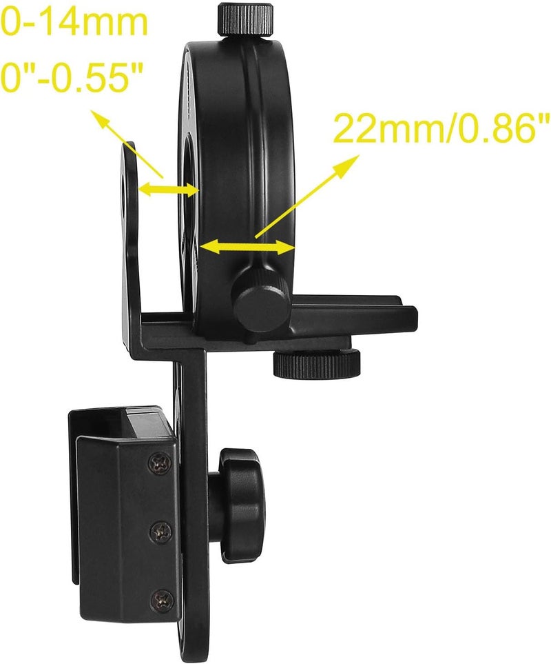 SOLOMARK Cellphone Mount for Vortex Bushnell Celestron Barska Spotting Scope Big Eyepiece Work with Binoculars Monocular Spotting Scope Telescope for Almost Smartphone - Image 4